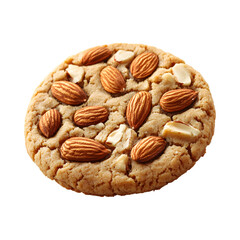 Crunchy Almond Cookies isolated on transparent background