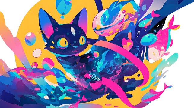 Cartoon animal character with vibrant colors