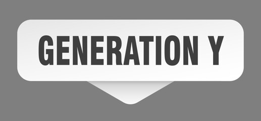 GENERATION Y button, label, sign