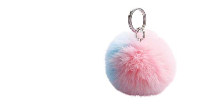 Charming Fluffy Pom Pom Keychain in Delicate Pastel Colors Perfect for Stylish Accessory Additions and Gifts.