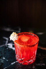 glass of red cocktail