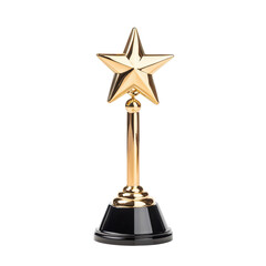 Polished Gold Star Trophy on Black Base
