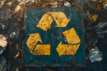 Processing and recovery of raw materials and garbage. View of the polluted area with household garbage.