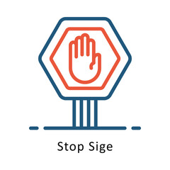 Stop Sige Vector Two Color Icon. Eps 10 File 