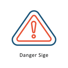 Danger Sige Vector Two Color Icon. Eps 10 File 