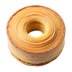 baumkuchen german layer top view isolated on transparent background