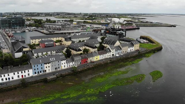 The Long Walk colorful architecture in Galway city, Ireland.