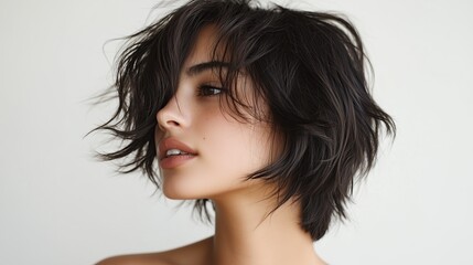 Shaggy Lob haircut for woman