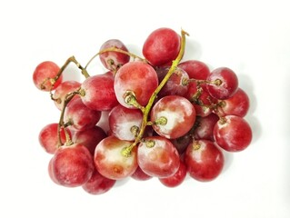 Bunch of red grapes on white background for advertising