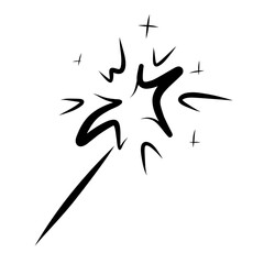 Burning sparkling wand starfire illustration vector graphic