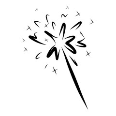 Sparkler staff magical sparkling staff illustration vector graphic