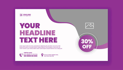 editable YouTube thumbnail template and social media cover, banner design, corporate business marketing promotional horizontal web banner design background, social media video thumbnail cover design