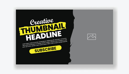 Horizontal vector banner template for youtube video thumbnail design and corporate business website banner