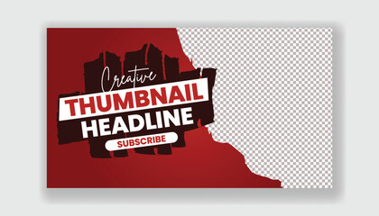 editable YouTube thumbnail template for gym fitness social media cover header and website banner, ad design, promotional horizontal banner design with colorful red and black color background