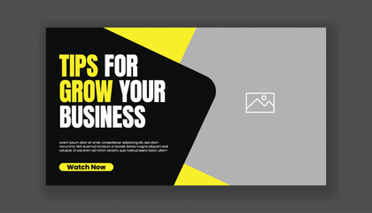 editable YouTube thumbnail template and social media cover, banner design, corporate business marketing promotional horizontal web banner design background, social media video thumbnail cover design