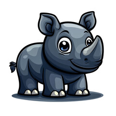 Fototapeta premium Cute cartoon baby rhino.