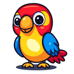 Cute cartoon parrot illustration.