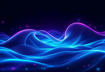 Fototapeta premium Vibrant glowing wave effects, premium design for posters, digital art