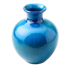 ceramic blue vase top view isolated on transparent background