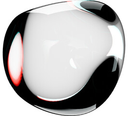 Abstract 3D glass sphere with holographic reflections, featuring a futuristic and transparent design. Perfect for tech-inspired visuals, digital art