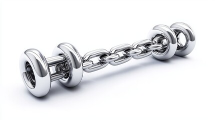 Modern Silver Dumbbell and Chain Design