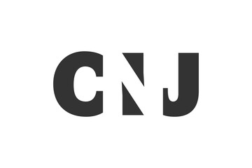 CNJ logo design. Initial letter C N J bold font style for tech startups, consulting, corporate branding. Creative company name, headlines typography identity, trendy logotype.