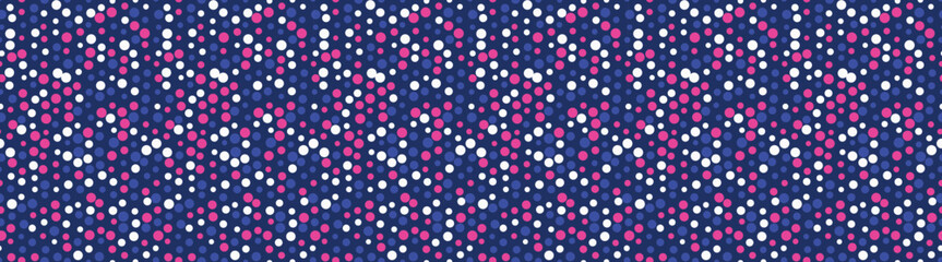 Seamless spotted pattern with abstract round shapes. Ideal for textile fabrics, wallpapers, or poster backgrounds with a creative geometric style.
