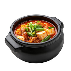 Spicy Kimchi Jjigae in a Traditional Bowl