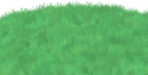Grass, watercolor cartoon style grass