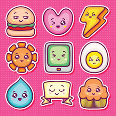 Adorable Everyday Icons with Cute Faces
