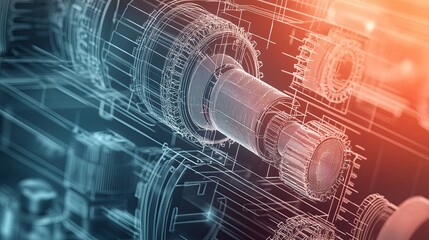 Obraz premium Interconnected Complexity: A Symphony of Gears and Pipes