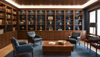Exquisite Home Library: A Luxurious and Cozy Reading Room