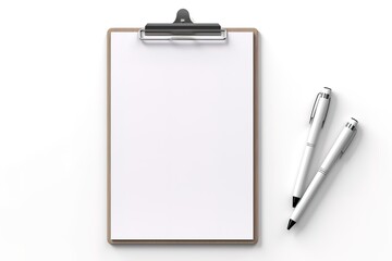 A clipboard with a pen on it