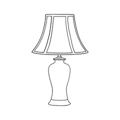 Elegant Line Art of a Classic Table Lamp - SVG