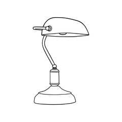 Line Art Illustration of a Modern Desk Lamp - SVG