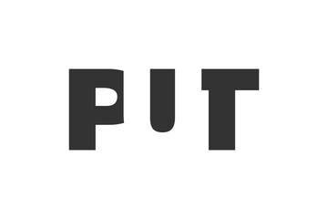PUT logo design. Initial letter P U T bold font style for tech startups, consulting, corporate branding. Creative company name, headlines typography identity, trendy logotype.