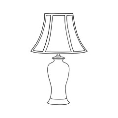 Outline Illustration of a Classic Table Lamp