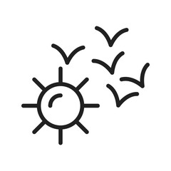 Flock of Birds icon vector image. Suitable for mobile apps, web apps and print media.