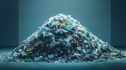 Fototapeta premium Large pile of plastic garbage, environmental pollution.