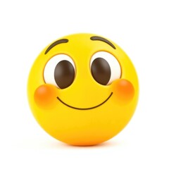 Fototapeta premium This cheerful smiley emoji stands out with its bright yellow hue and warm, inviting expression, radiating happiness and positivity in social interactions