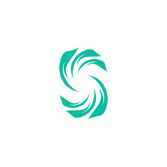 Letter S Leaf Logo Design. Circle Leaves Icon