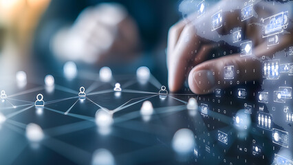 Futuristic social connections concept