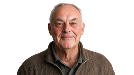 A Senior Man Exuding Contentment in His Eyes Captured for Emotional and Inspirational Imagery Use.