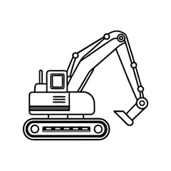 Naklejka premium a line drawing of an excavator