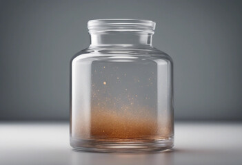 Laboratory test glass container on a