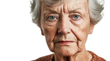 A Senior Woman with a Stern Serious Expression for Use in Articles and Campaigns Focusing on Wisdom, Experience, and Authority in Various Contexts.