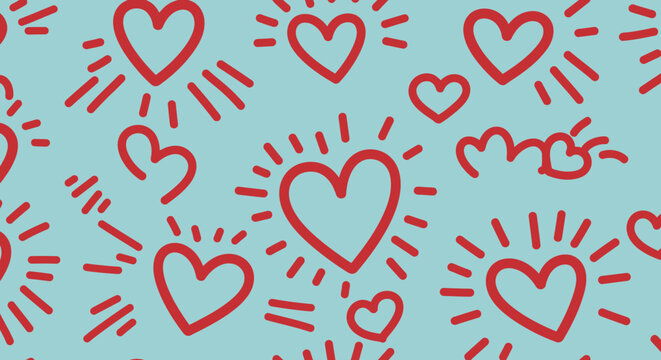 Vibrant Seamless Patterns with Bold Line Art on Colorful Backgrounds
