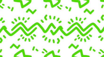 Vibrant Seamless Patterns with Bold Line Art on Colorful Backgrounds  © Jawada07