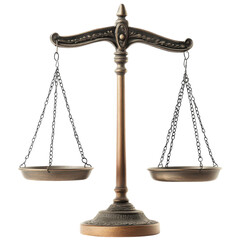 Legal Scale on a White Background for Courtroom Needs Transparent Background