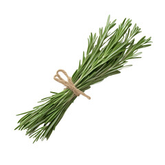 Fresh rosemary bundle tied with twine, perfect for cooking and garnishing. This aromatic herb adds flavor and fragrance to various dishes, enhancing culinary experiences